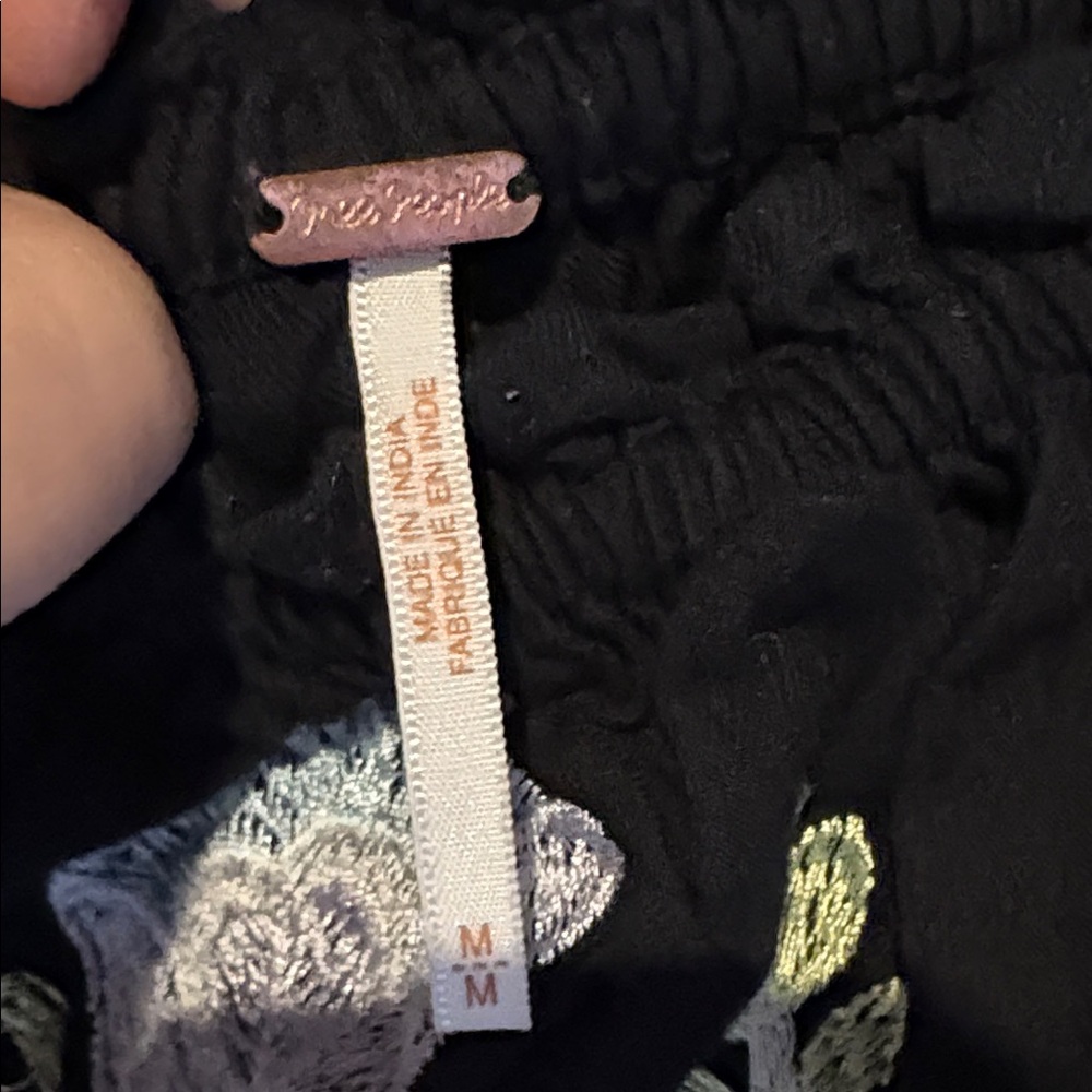 Free People Black Floral Long Sleeve Dress